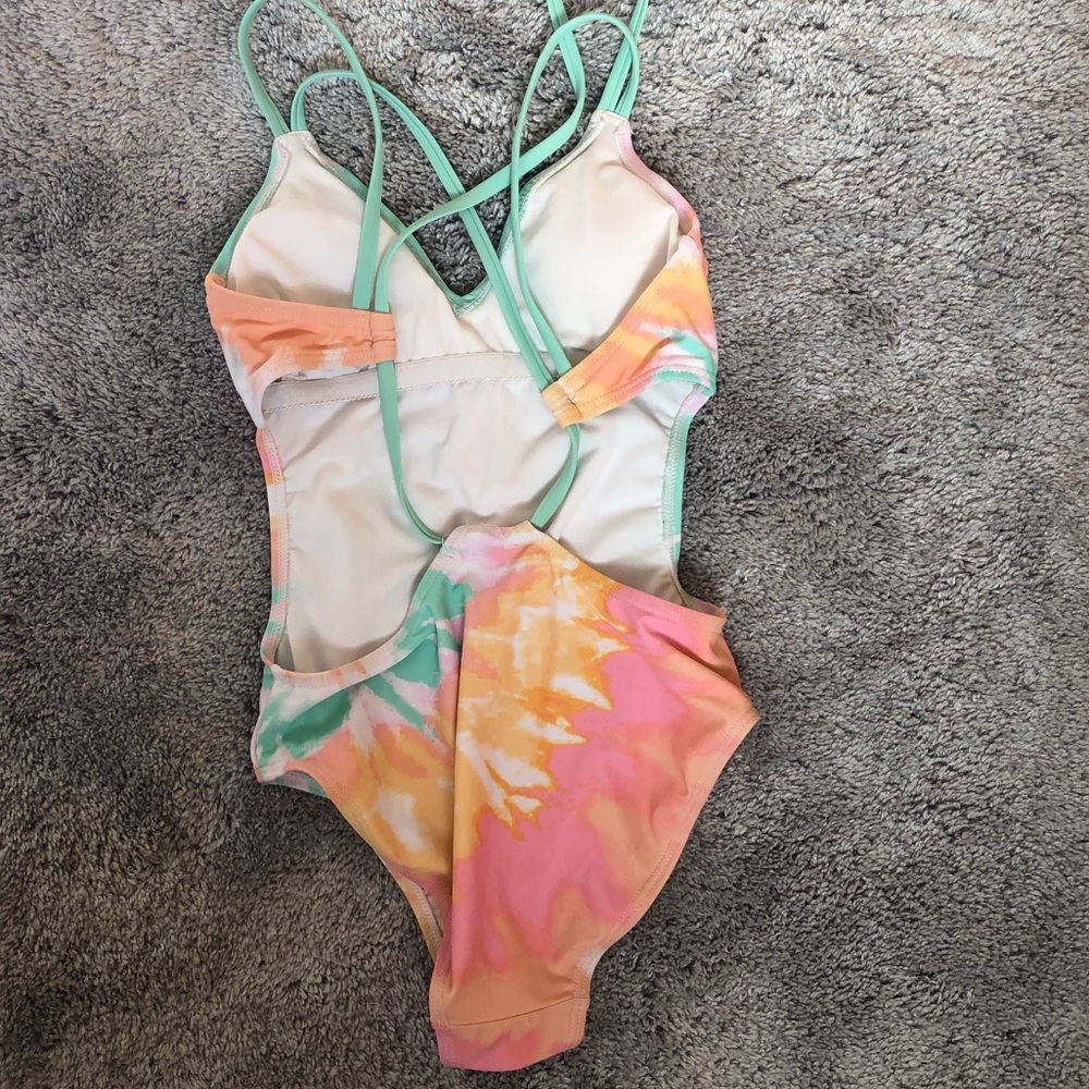 Xhiliartion Pastel Tie Dye One-Piece Swimsuit - Picture 2 of 3
